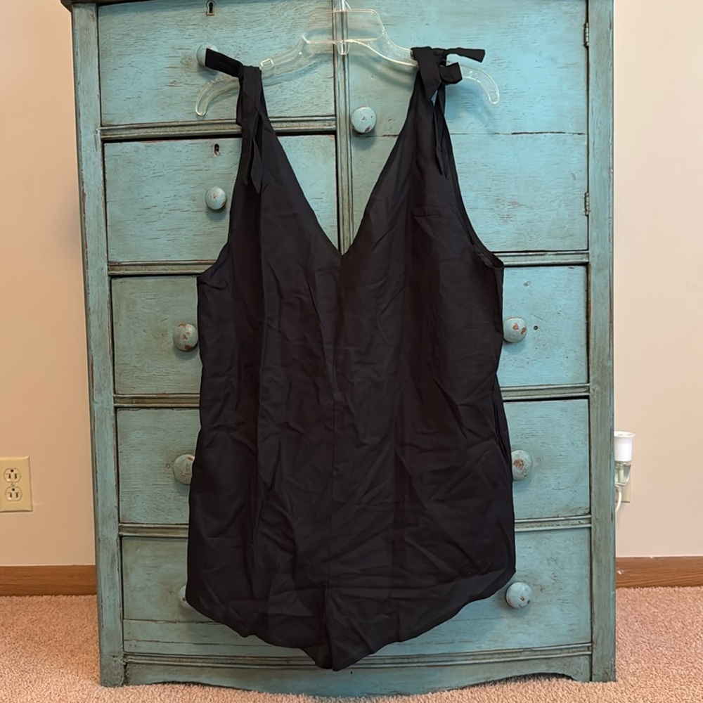 Victoria's Secret Black Halter Top Romper Swim Cover-Up.
